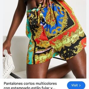 Mango High Waist Multicolor Women's Shorts